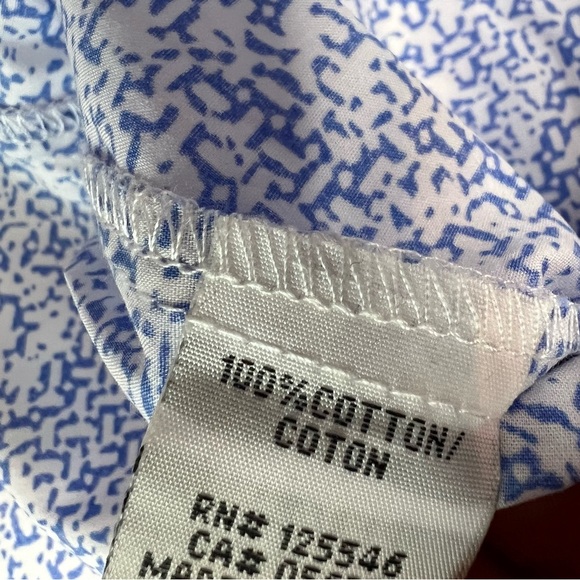 Habitat Clothes To Live In Large Tunic Top White Blue Button Down Shirt NEW 15 - Picture 4 of 4
